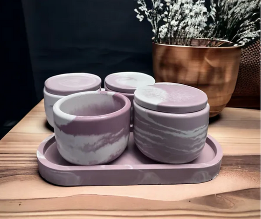 Rose Marble Concrete Jar - no lid